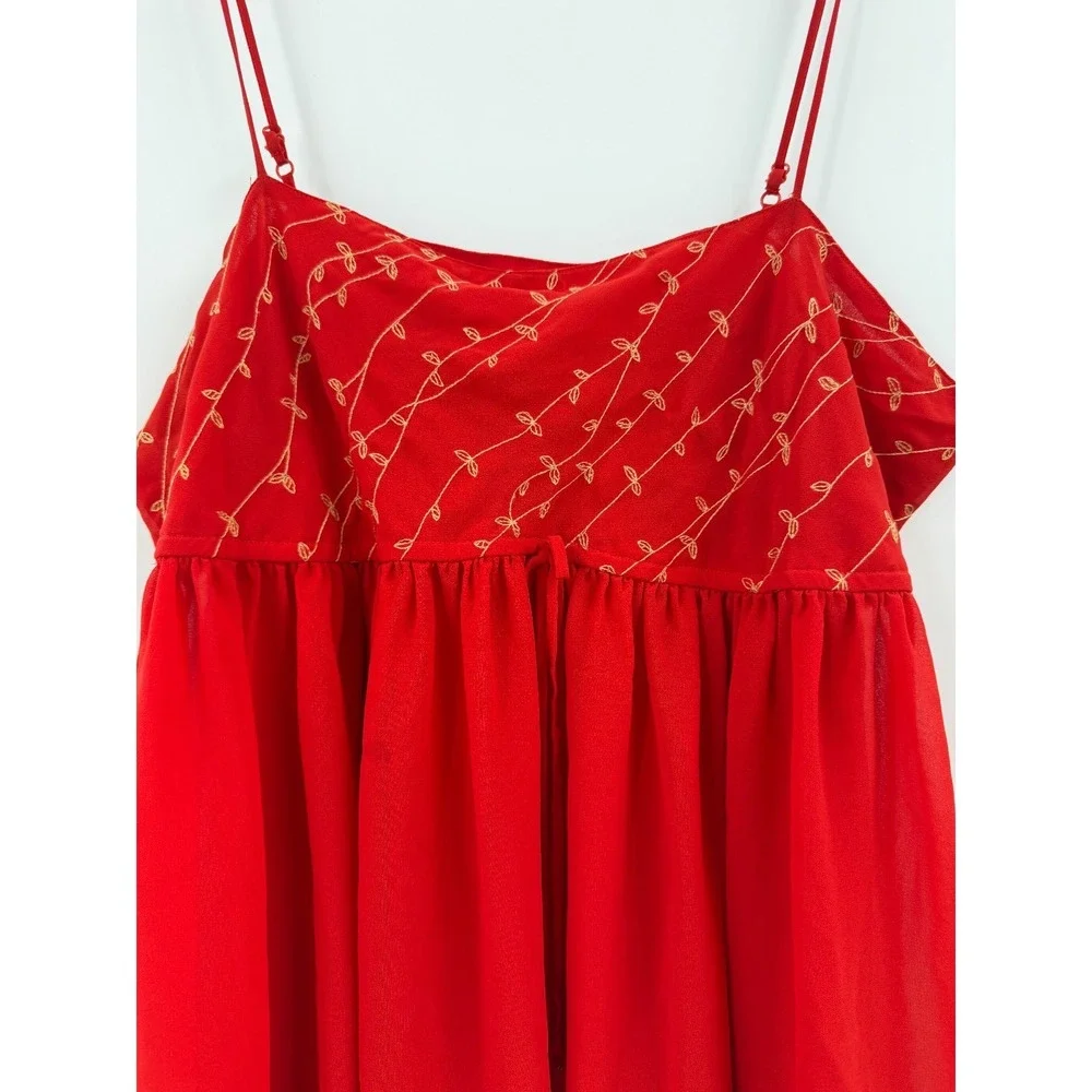Victorias Secret Womens Babydoll Slip Dress M Red Y2K Coquette Fairycore